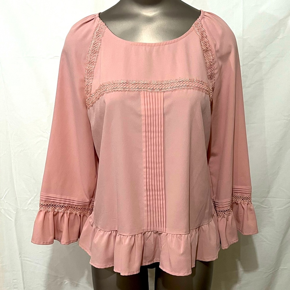 A New Day Peach Pink Blouse Medium